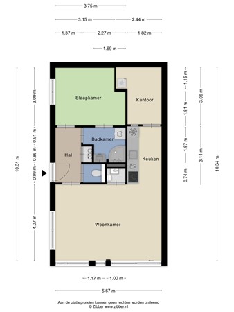 Floorplan - Baroniestraat 109A, 5281 JC Boxtel